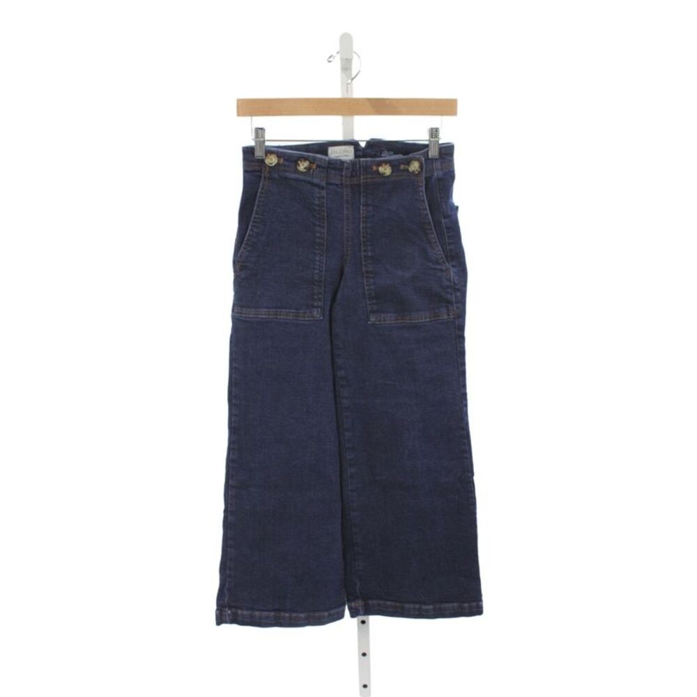 Pilcro Anthropologie Womens Wide-Leg Jeans Blue High Rise Button Size 25
